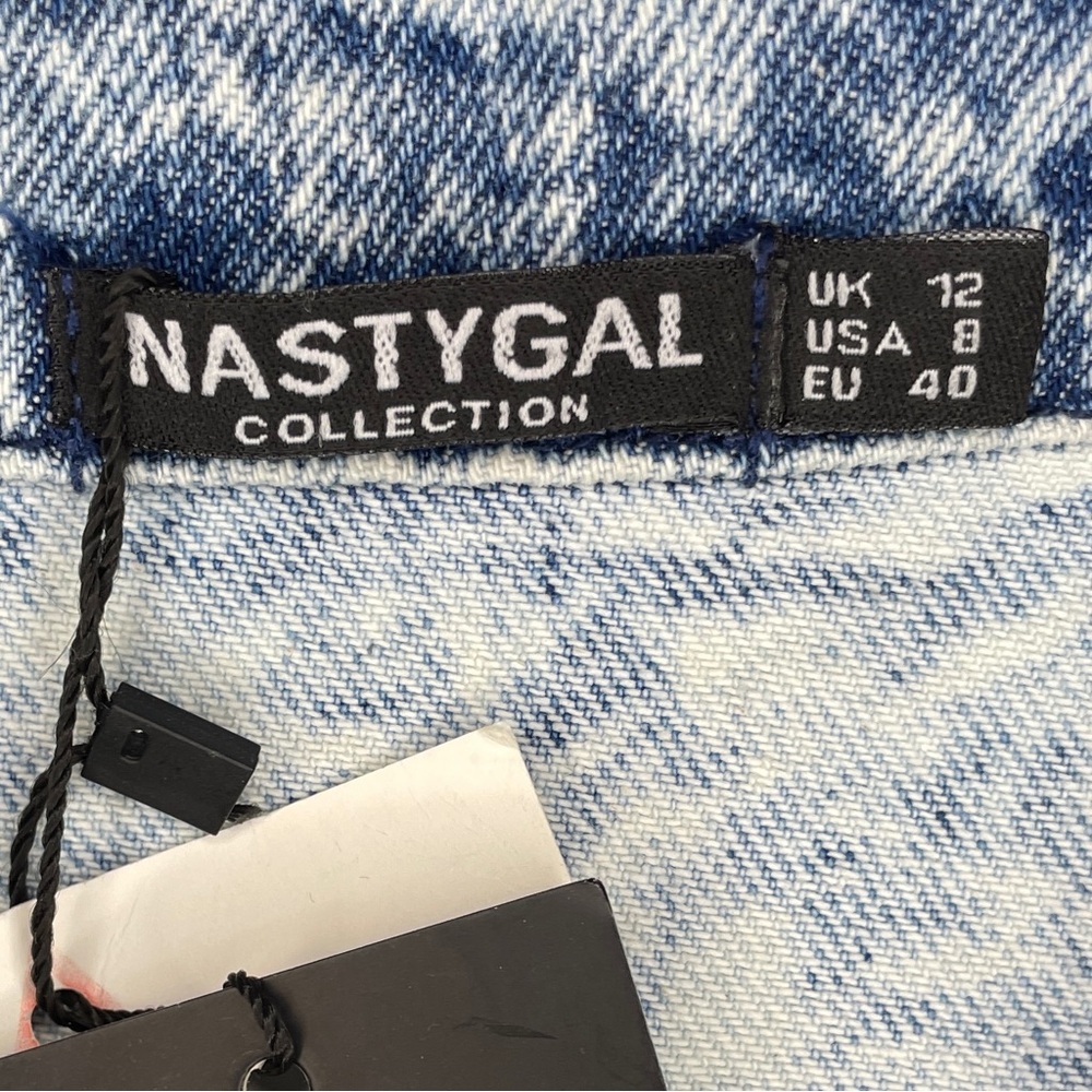 Nasty Gal Bleach Dyed Denim Boiler Suit - Blue - Picture 3 of 16